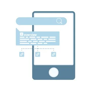 Flat vector of AI search results on smartphone Illustrazione stock