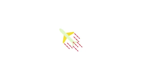 Flat Vector Airplane Flying Flight Icon Animated on White Background Stock Footage 345958408