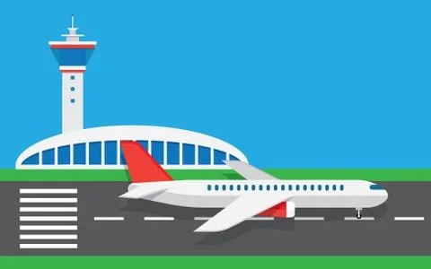 Flat vector airport Stock Illustration