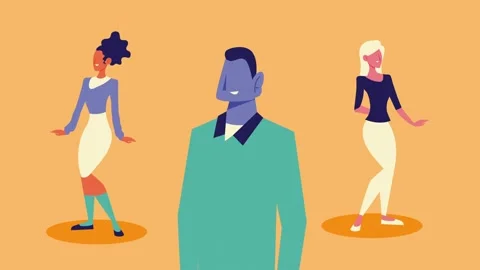 Flat vector animation of diverse professional people standing together agai.. 動画素材 339069199