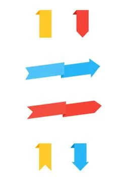 Flat vector arrows banners. Illustration set of colorful arrows Stock Illustration