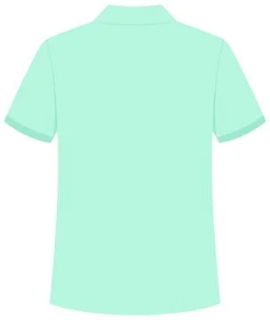 Flat Vector Back View of Mint Green Short Sleeve Polo Shirt Illustrazione stock
