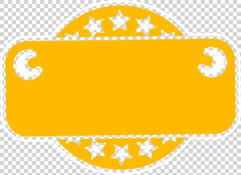 Flat vector badge is displaying rounded shapes with stars and crescents on Stock Illustration