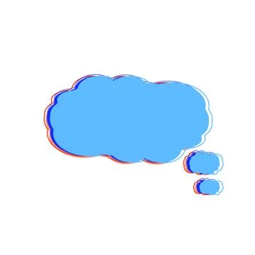 Flat vector banner. Empty bubble isolated on white background. Distorted glit Illustrazione stock