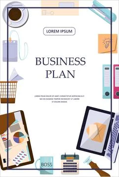Flat vector banner template for office, business solutions, startup, time Stock Illustration