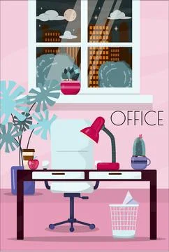 Flat vector banner template for office, business solutions, startup, time Stock Illustration