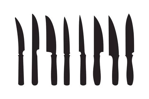Flat vector Boning Knife collection. Chef knife, kitchen scissor, kitchen u.. 스톡 일러스트
