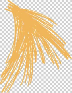 Flat vector brushstroke is radiating golden-yellow lines from base, transparent イラスト素材