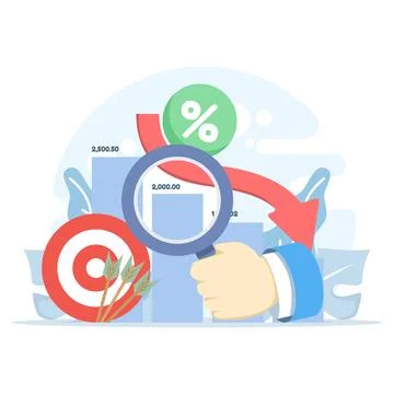 Flat vector of business decline concept Stock Illustration