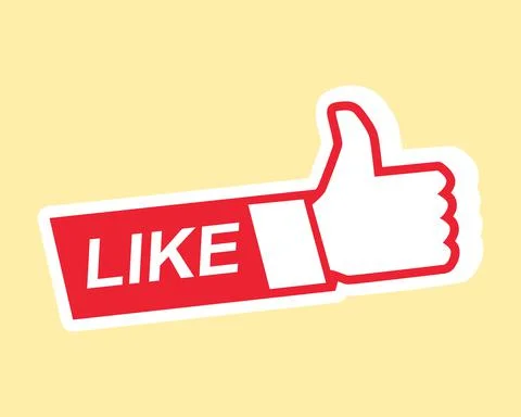 Flat vector like button for video channel. vector illustration. Stock Illustration