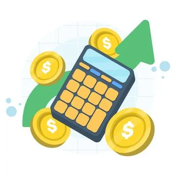 Flat vector of a calculator with buttons, used for calculations. Stock Illustration