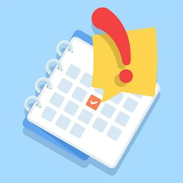 Flat vector of calendar deadline and event reminder notification Stock Illustration