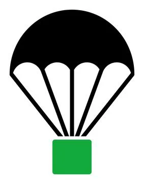 Flat Vector Cargo Parachute Icon Illustrazione stock