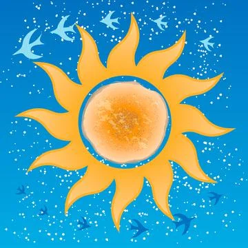 Flat vector cartoon orange pancake, round symbol of sun, sign for Shrove tide Stock Illustration