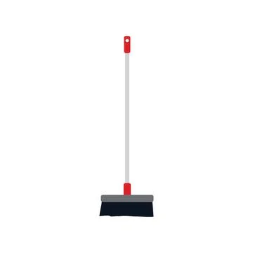 Flat Vector Cleaning Broom for Household Chores and Sweeping. 스톡 일러스트