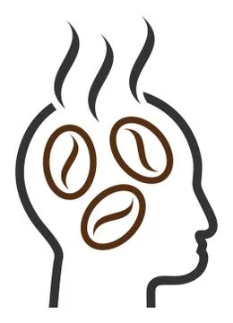 Flat Vector Coffee Dreams Head Icon Illustrazione stock