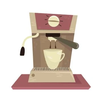 Flat vector coffee machine. Alternative methods of brewing coffee. Illustrazione stock