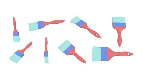 Flat vector collection of brush illustrations Stock-Illustration