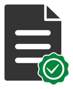 Flat Vector Confirmation Document Icon Stock Illustration
