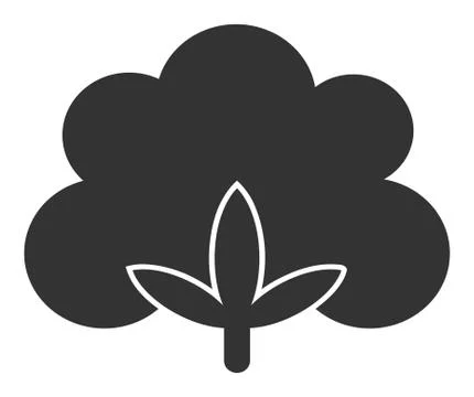 Flat Vector Cotton Flower Icon Stock Illustration