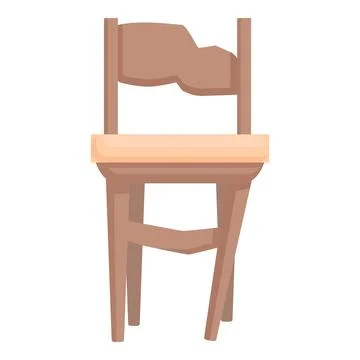 Flat vector design of a classic wooden chair with a modern simplistic style Stock Illustration