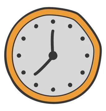 Flat vector design of clock icon. Stock Illustration