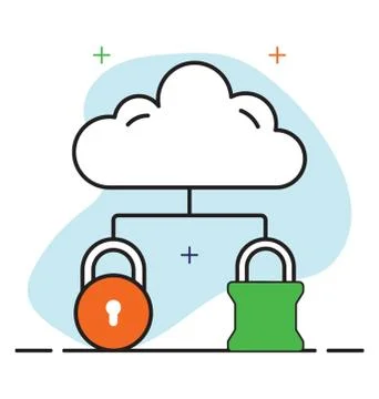 Flat vector design of cloud data security icon. Stockillustratie