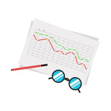 Flat vector design commerce statistical and data analysis for business financ Illustrazione stock