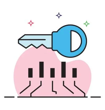 Flat vector design of data encryption icon. Stock Illustration