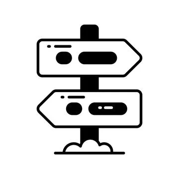 Flat vector design of direction board in modern style, an icon of guidepost Illustrazione stock