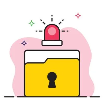 Flat vector design of folder security icon. Stock Illustration