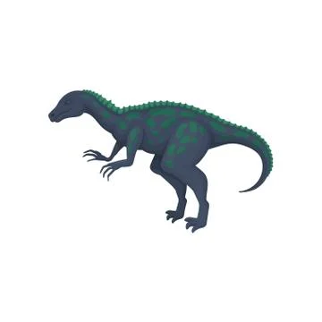 Flat vector design of giant ornithosuchus. Dinosaur with short fore paws, long Stock Illustration