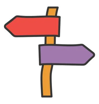 Flat vector design of guidepost icon. Stock Illustration