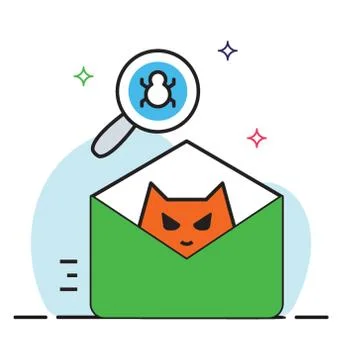 Flat vector design of mail hacking icon. Stock-Illustration