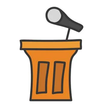 Flat vector design of rostrum icon. Stock Illustration