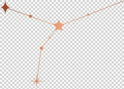 Flat vector design is showing constellation of orange stars and dots on 스톡 일러스트