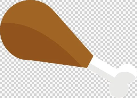 Flat vector design is showing cooked poultry drumstick with bone on transparent Stock Illustration