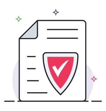 Flat vector design of verified document icon. Stock Illustration