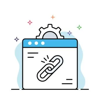 Flat vector design of web link icon Stock Illustration