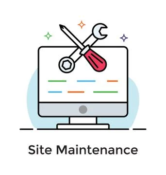 Flat vector design of web maintenance Stock Illustration