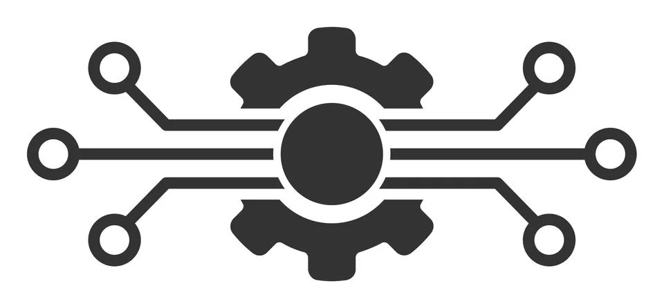 Flat Vector Digital Tech Icon 스톡 일러스트