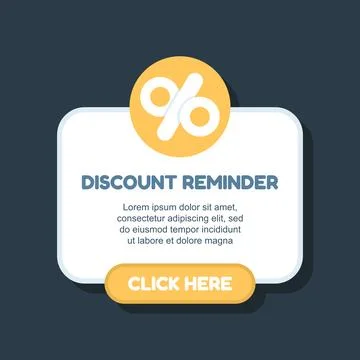 Flat vector of discount pop-up box, gift coupon notification Stock-Illustration