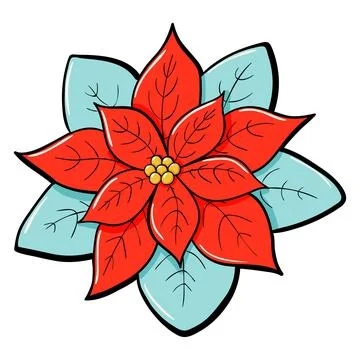 Flat vector drive red car with pine Christmas tree doodle illustration, merry 스톡 일러스트