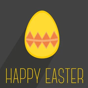 Flat vector easter egg with wishes on dark background Stock Illustration