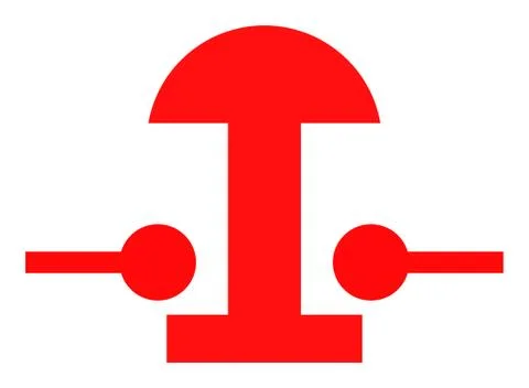 Flat Vector Emergency Stop Button Icon Stock Illustration