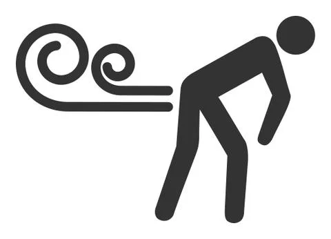 Flat Vector Farting Wind Icon Stockillustratie
