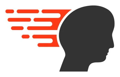 Flat Vector Fast Thinking Icon Stockillustratie