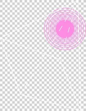 Flat vector is featuring polygon frame with dashed diagonal and magenta rings on Stock Illustration