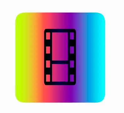 Flat vector film reel button Stock Illustration