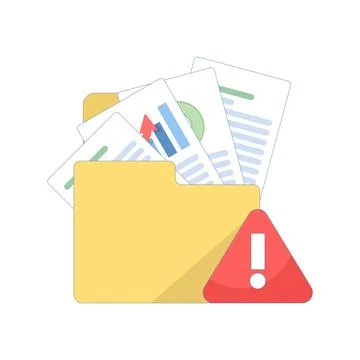 Flat vector of folder filled with overflowing documents Stockillustratie